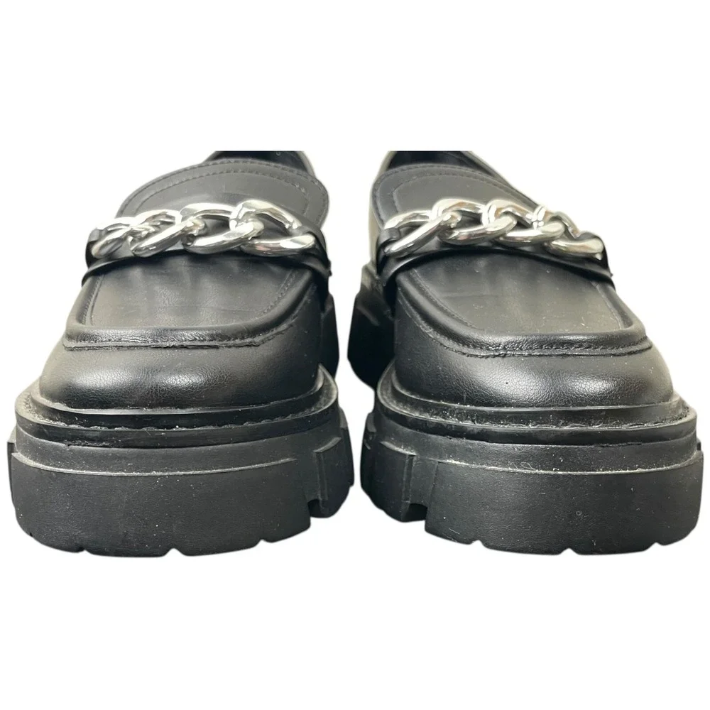 No Boundaries Lug Loafers‎ Womens  7 Chunky Platform Y2K Goth Grunge Chain Shoes